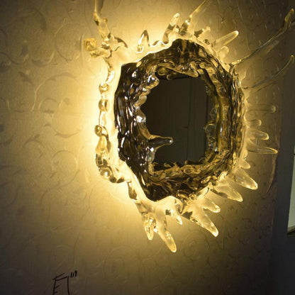 Water Drop Mirror Wall Lamp with Integrated LED Lighting