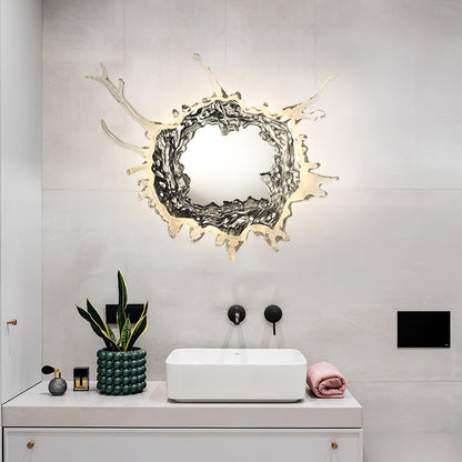 Water Drop Mirror Wall Lamp with Integrated LED Lighting