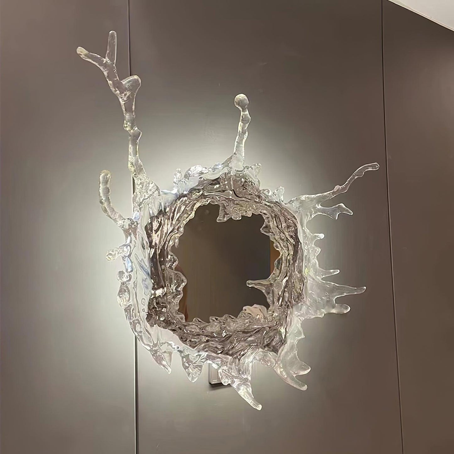 Water Drop Mirror Wall Lamp with Integrated LED Lighting