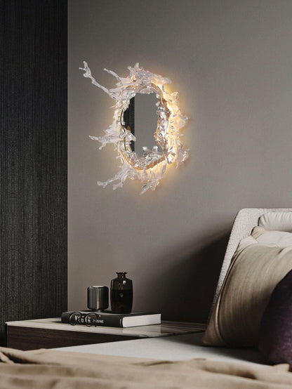 Water Drop Mirror Wall Lamp with Integrated LED Lighting