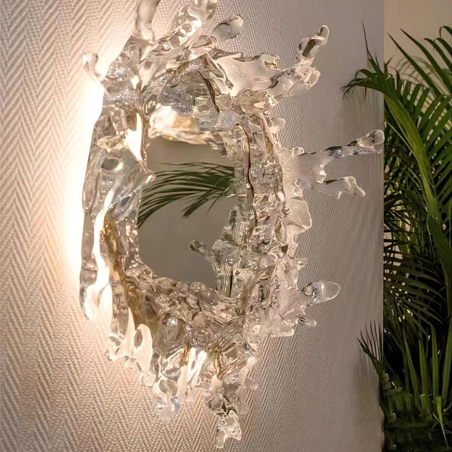 Water Drop Mirror Wall Lamp with Integrated LED Lighting
