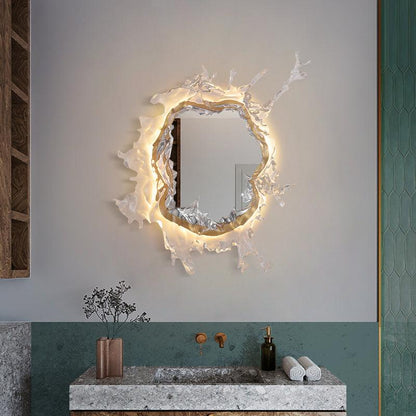 Water Drop Mirror Wall Lamp with Integrated LED Lighting