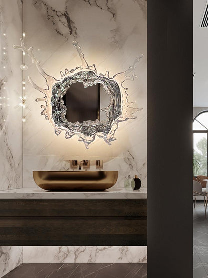 Water Drop Mirror Wall Lamp with Integrated LED Lighting