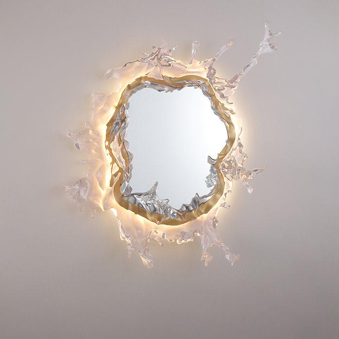 Water Drop Mirror Wall Lamp with Integrated LED Lighting
