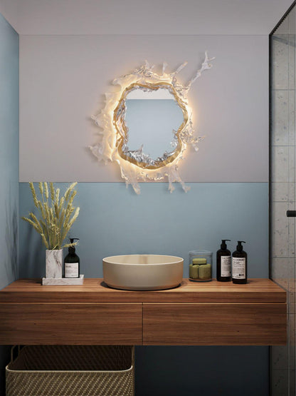 Water Drop Mirror Wall Lamp with Integrated LED Lighting