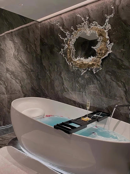 Water Drop Mirror Wall Lamp with Integrated LED Lighting
