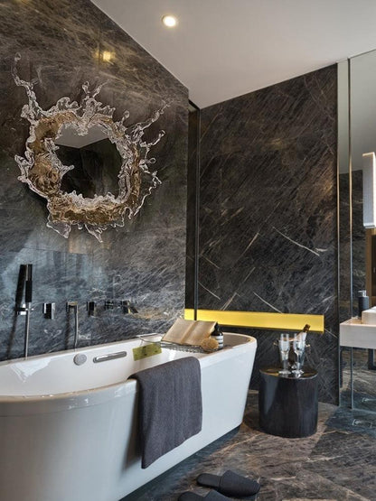 Water Drop Mirror Wall Lamp with Integrated LED Lighting