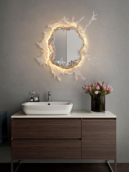 Water Drop Mirror Wall Lamp with Integrated LED Lighting