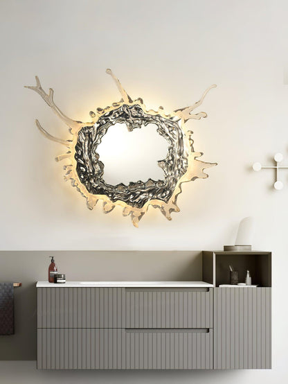 Water Drop Mirror Wall Lamp with Integrated LED Lighting