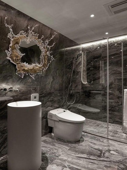 Water Drop Mirror Wall Lamp with Integrated LED Lighting