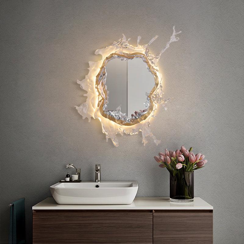 Water Drop Mirror Wall Lamp with Integrated LED Lighting