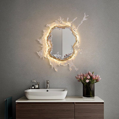 Water Drop Mirror Wall Lamp with Integrated LED Lighting