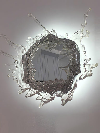 Water Drop Mirror Wall Lamp with Integrated LED Lighting