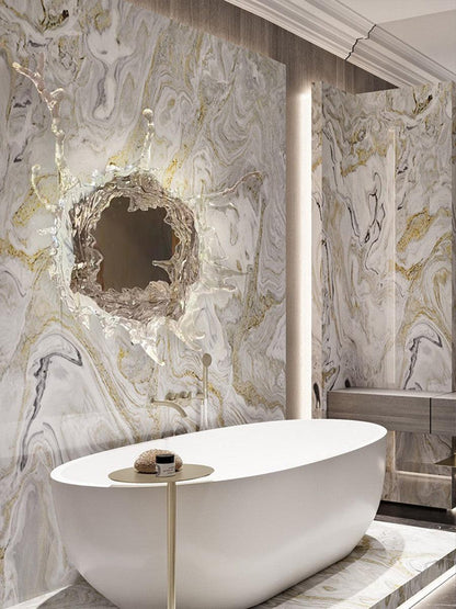 Water Drop Mirror Wall Lamp with Integrated LED Lighting