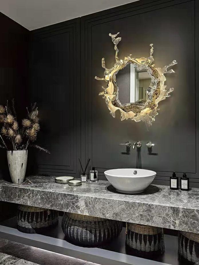 Water Drop Mirror Wall Lamp with Integrated LED Lighting