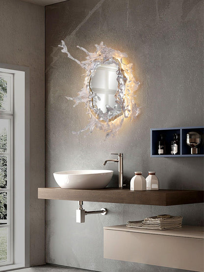 Water Drop Mirror Wall Lamp with Integrated LED Lighting