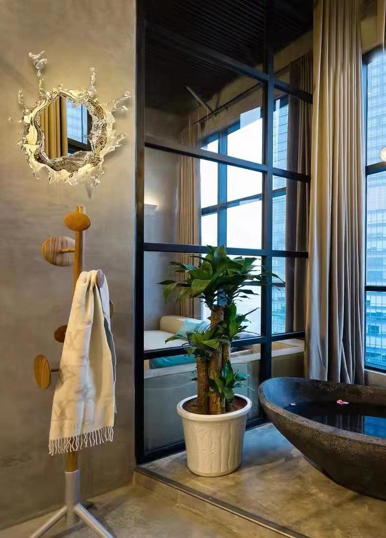 Water Drop Mirror Wall Lamp with Integrated LED Lighting