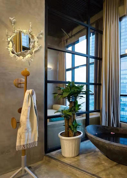 Water Drop Mirror Wall Lamp with Integrated LED Lighting
