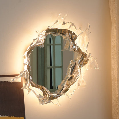 Water Drop Mirror Wall Lamp with Integrated LED Lighting