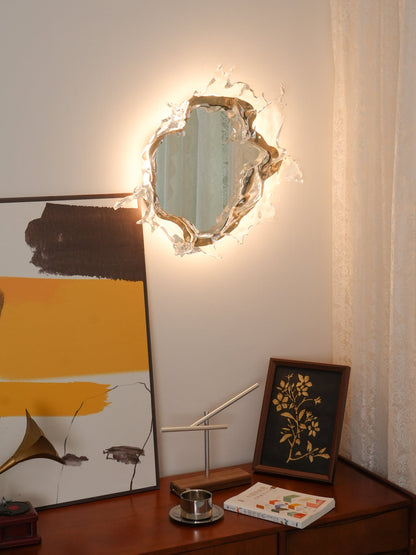Water Drop Mirror Wall Lamp with Integrated LED Lighting