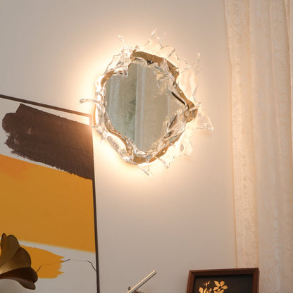 Water Drop Mirror Wall Lamp with Integrated LED Lighting