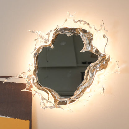 Water Drop Mirror Wall Lamp with Integrated LED Lighting