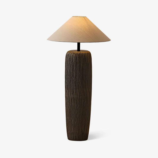 Weathered Wood Grain Floor Lamp with LED Light Fixture