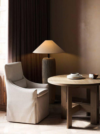 Weathered Wood Grain Floor Lamp with LED Light Fixture