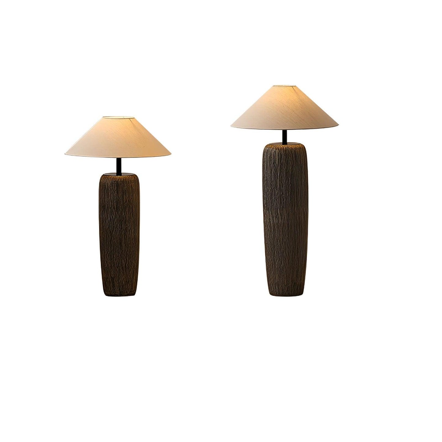 Weathered Wood Grain Floor Lamp with LED Light Fixture