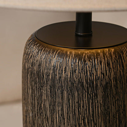 Weathered Wood Grain Floor Lamp with LED Light Fixture