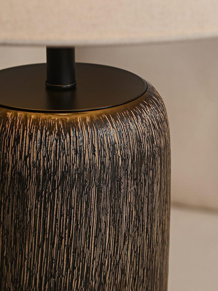 Weathered Wood Grain Floor Lamp with LED Light Fixture