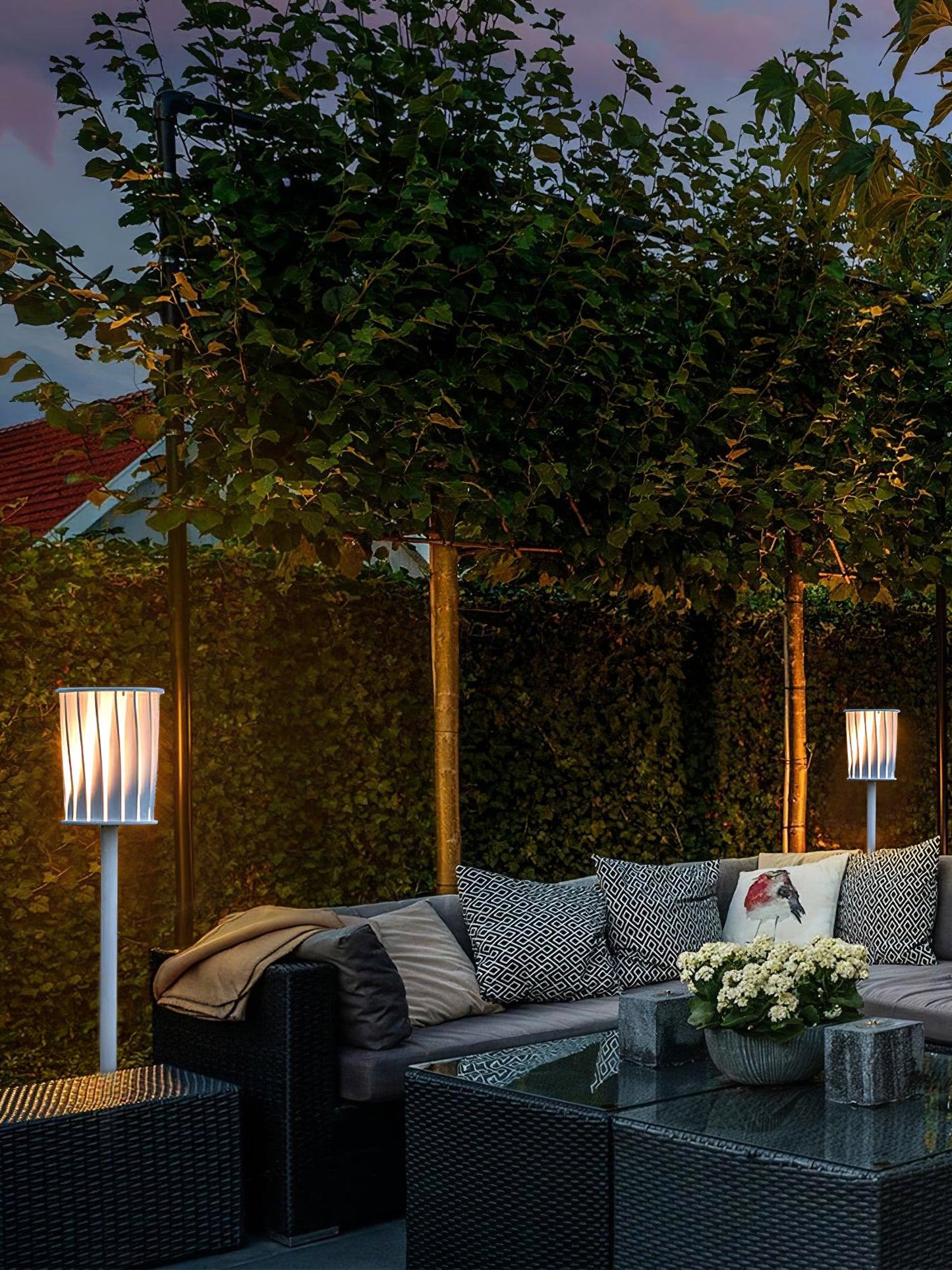 White Column Outdoor Light LED Waterproof Garden Lantern