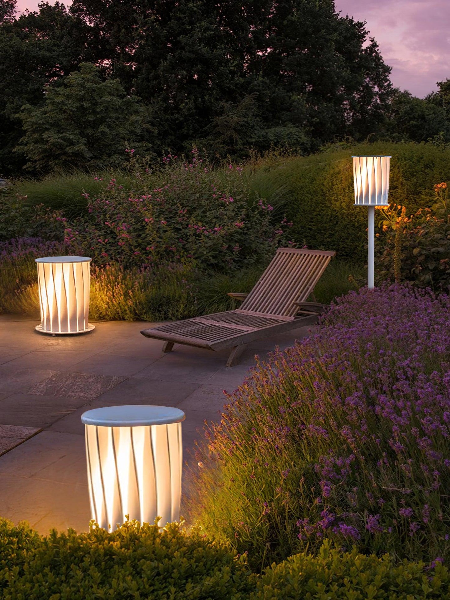 White Column Outdoor Light LED Waterproof Garden Lantern
