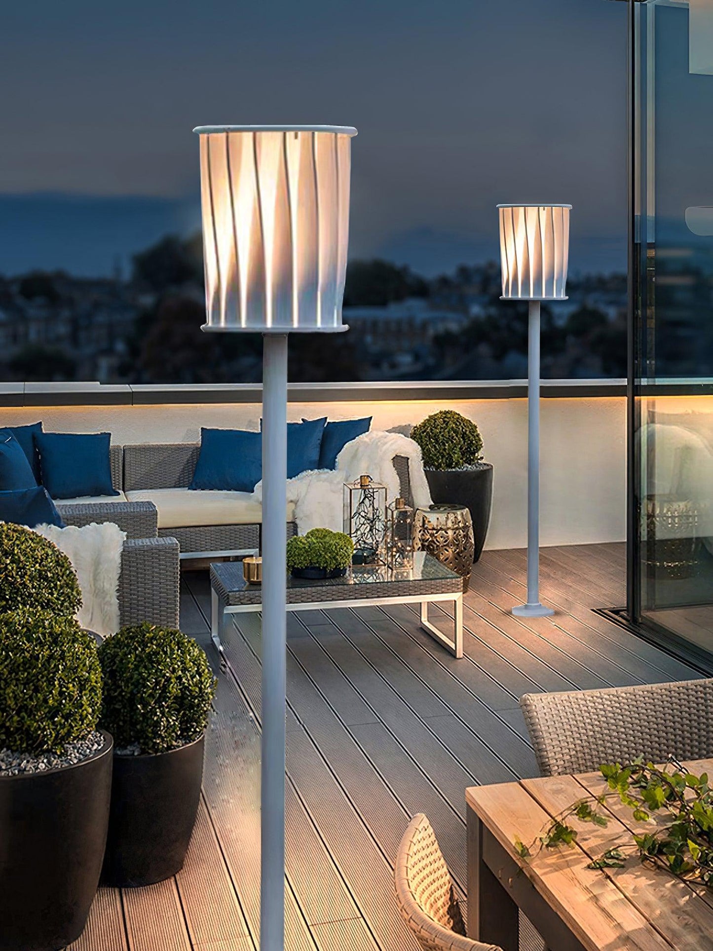 White Column Outdoor Light LED Waterproof Garden Lantern