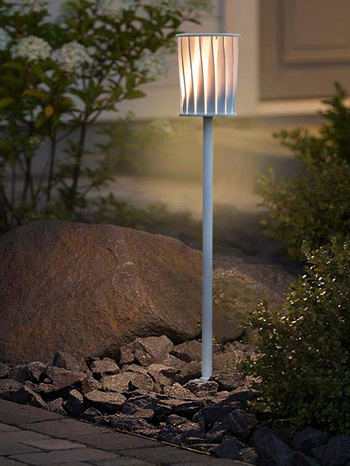 White Column Outdoor Light LED Waterproof Garden Lantern