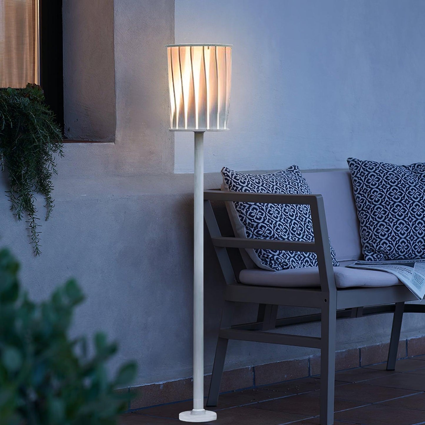 White Column Outdoor Light LED Waterproof Garden Lantern