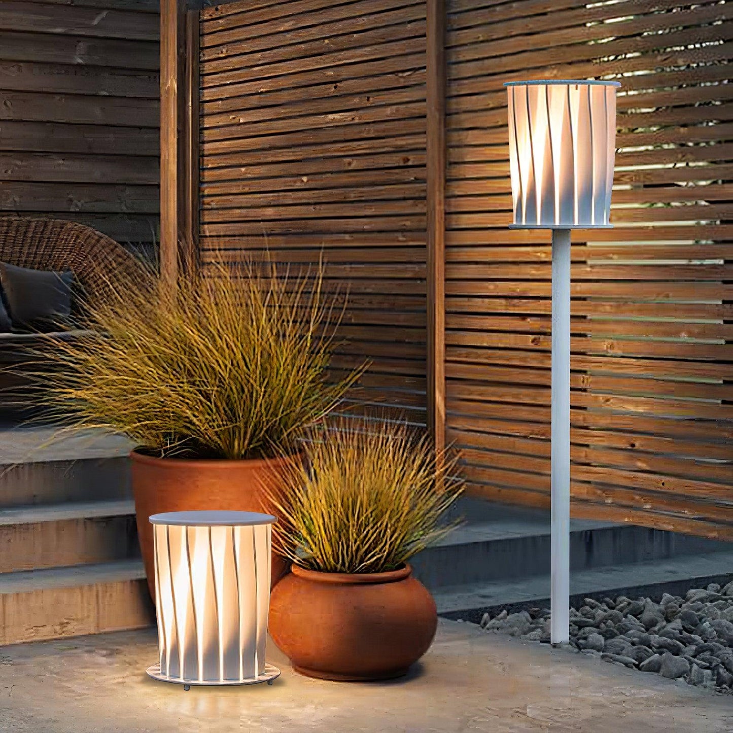 White Column Outdoor Light LED Waterproof Garden Lantern
