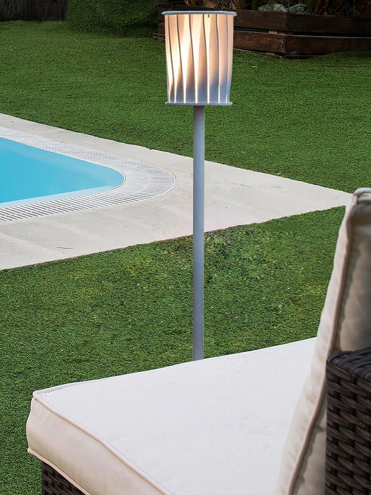 White Column Outdoor Light LED Waterproof Garden Lantern