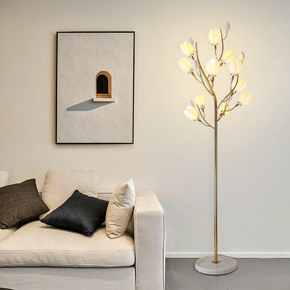 Porcelain Magnolia Floor Lamp - Ceramic LED Light, 175cm