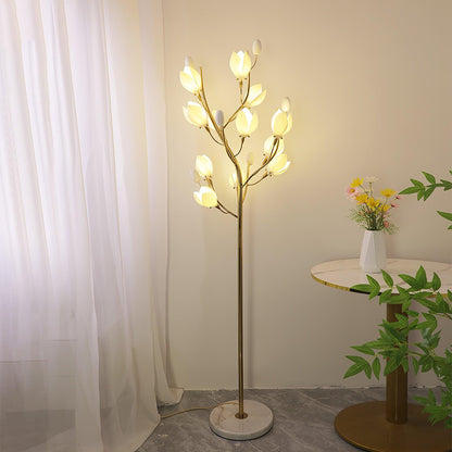 Porcelain Magnolia Floor Lamp - Ceramic LED Light, 175cm