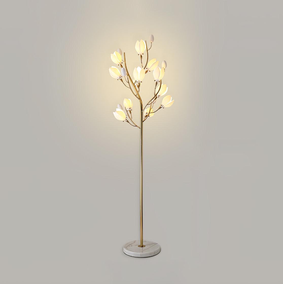 Porcelain Magnolia Floor Lamp - Ceramic LED Light, 175cm