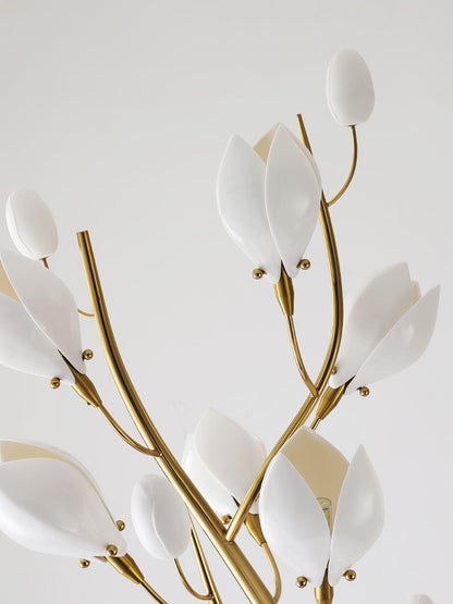 Porcelain Magnolia Floor Lamp - Ceramic LED Light, 175cm