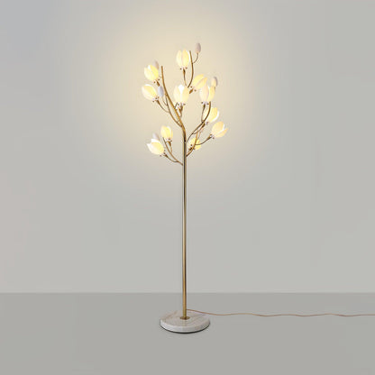 Porcelain Magnolia Floor Lamp - Ceramic LED Light, 175cm