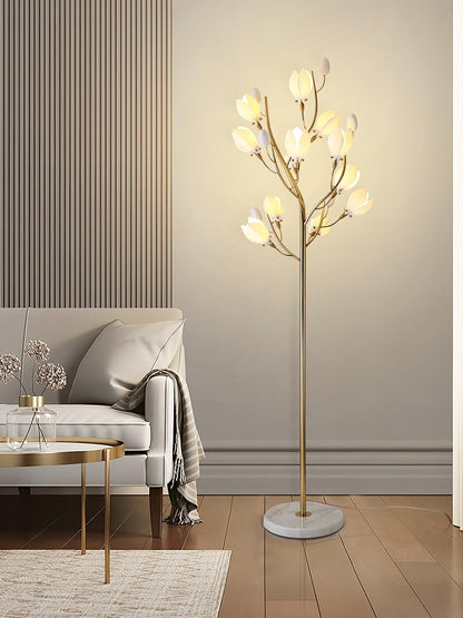 Porcelain Magnolia Floor Lamp - Ceramic LED Light, 175cm