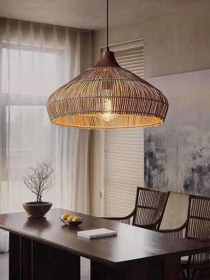 Wicker Rattan Luxury Pendant Light - Modern LED Ceiling Fixture