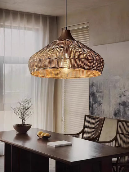 Wicker Rattan Luxury Pendant Light - Modern LED Ceiling Fixture