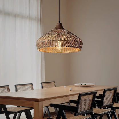 Wicker Rattan Luxury Pendant Light - Modern LED Ceiling Fixture