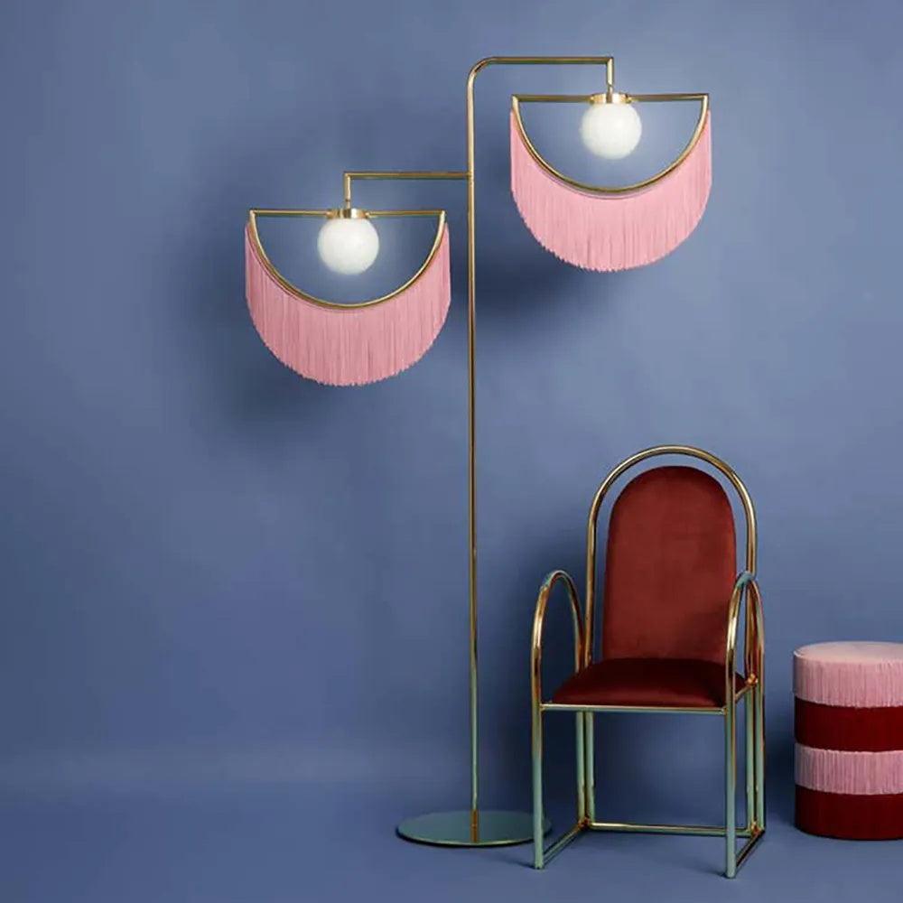 Wink Floor Lamp with Colorful Fringes and LED Light