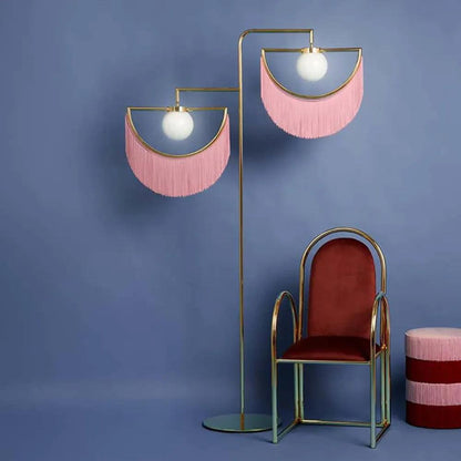 Wink Floor Lamp with Colorful Fringes and LED Light