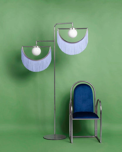 Wink Floor Lamp with Colorful Fringes and LED Light